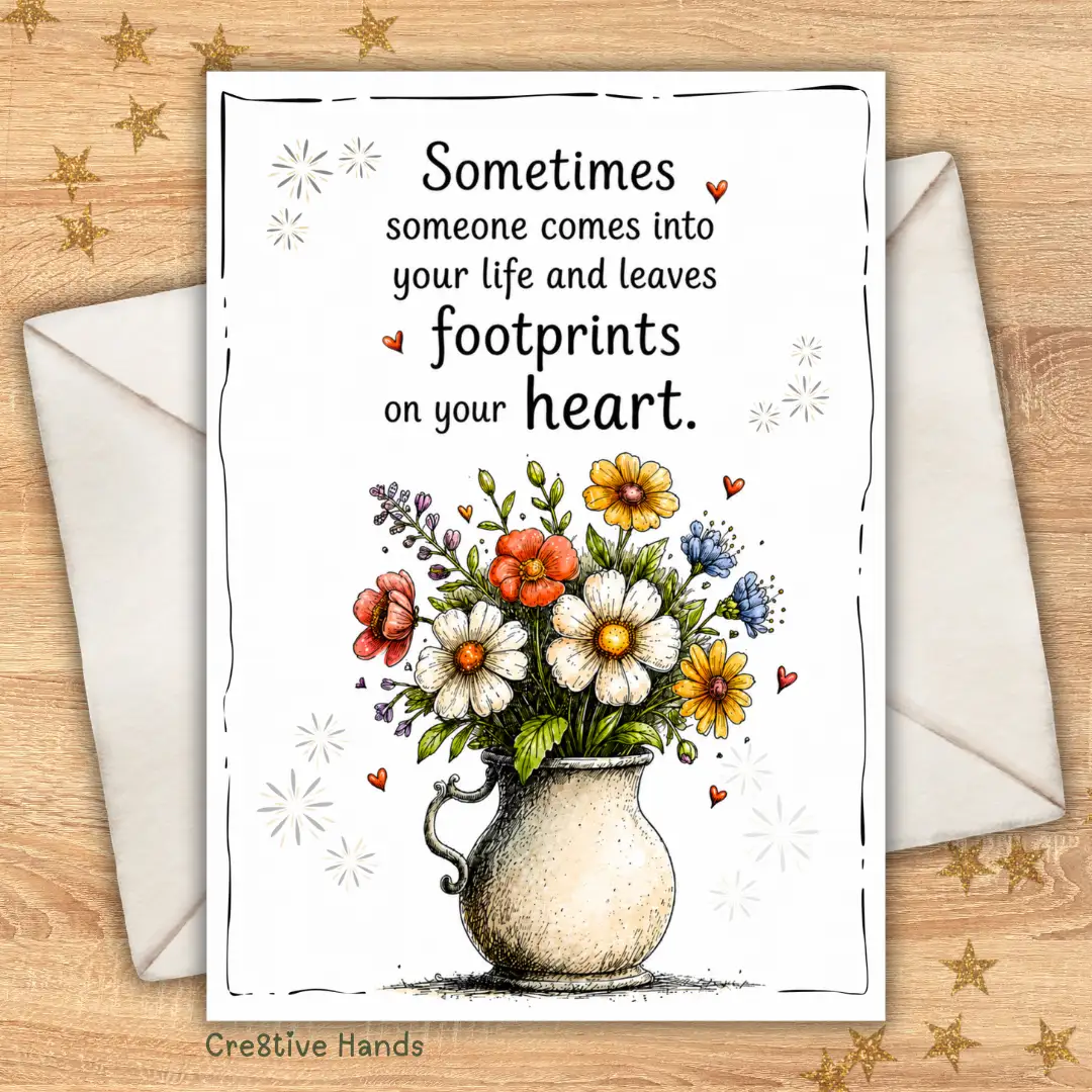 “Sometimes someone comes into your life and leaves footprints on your heart.”