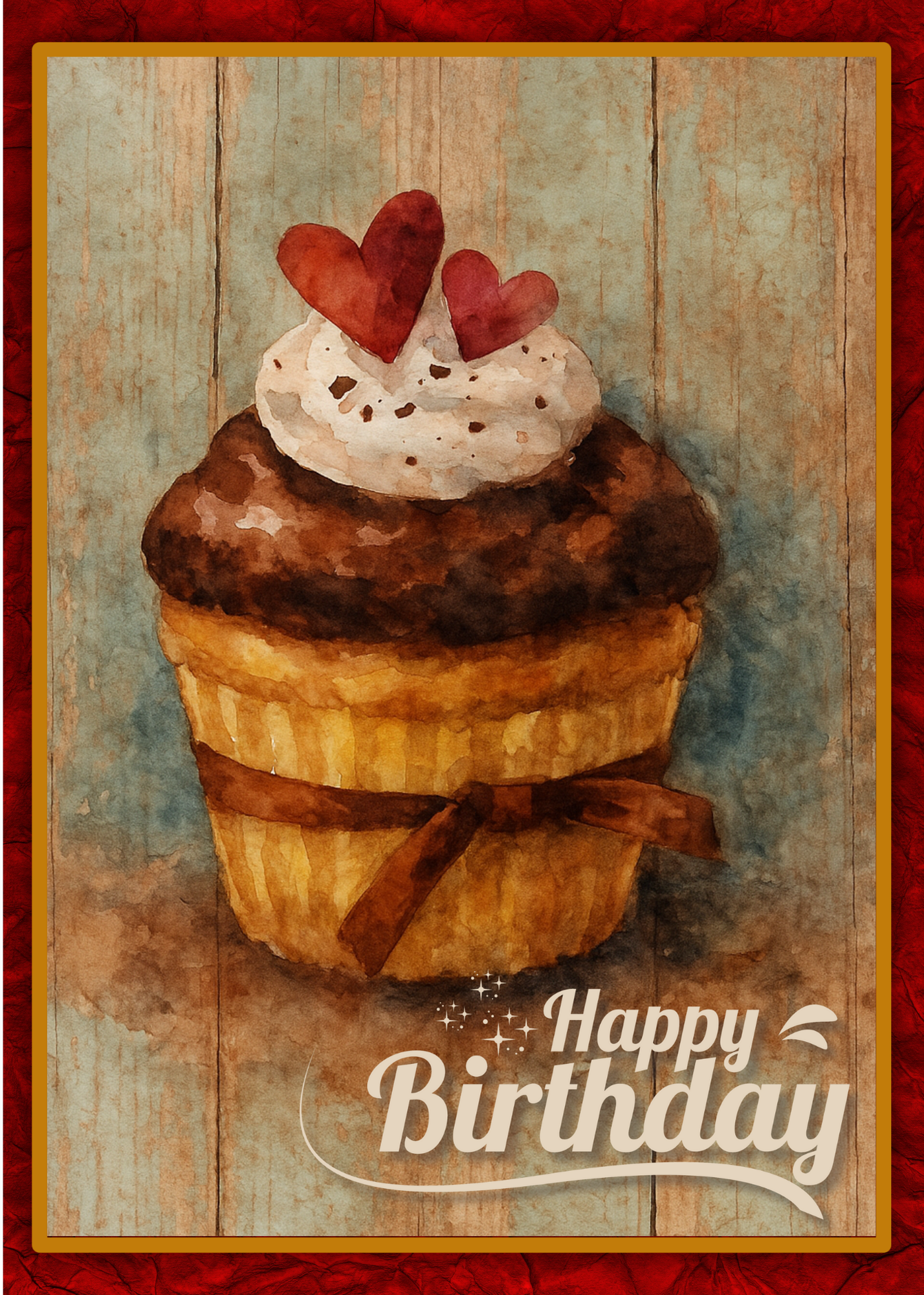 Cupcake Birthday Card Page 1