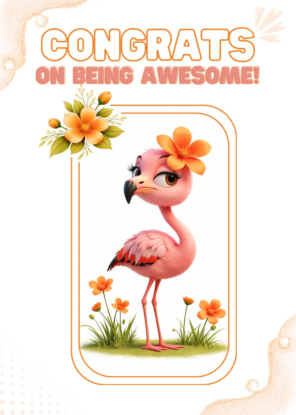 Congrats on Being Awesome Flamingo Card