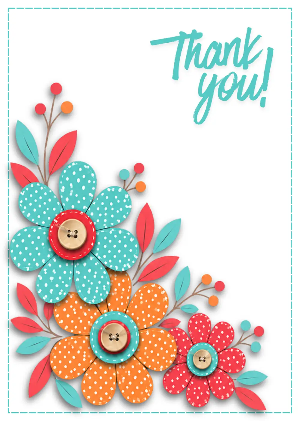 Free Thank You eCard – Colourful Floral Design