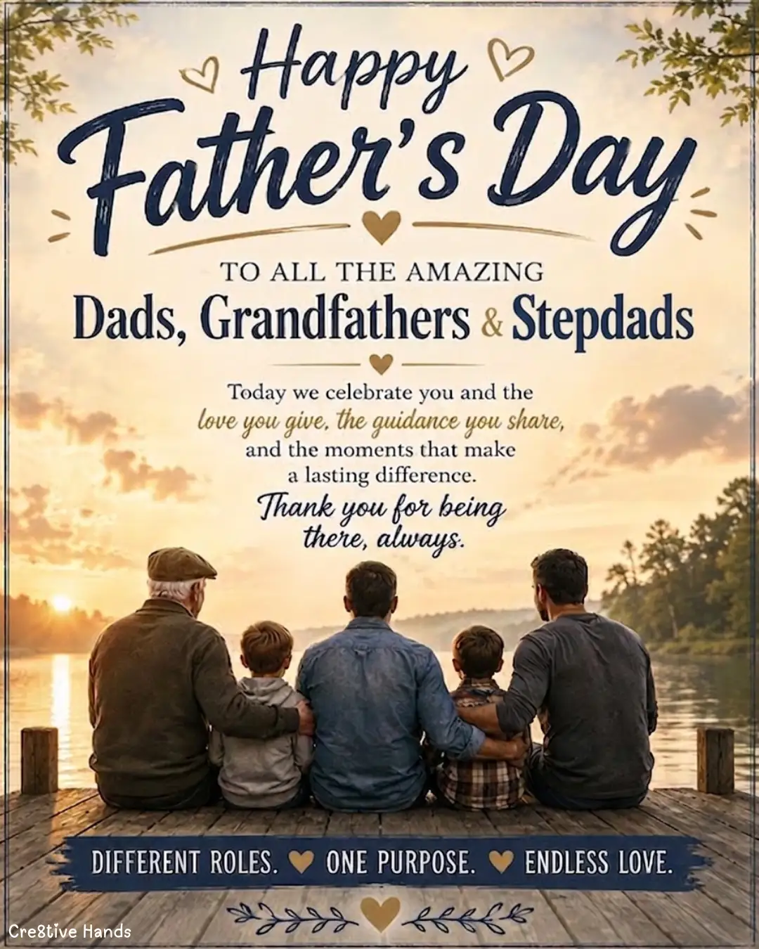 Happy Father’s Day to Dads Grandfathers and Stepdads Poster