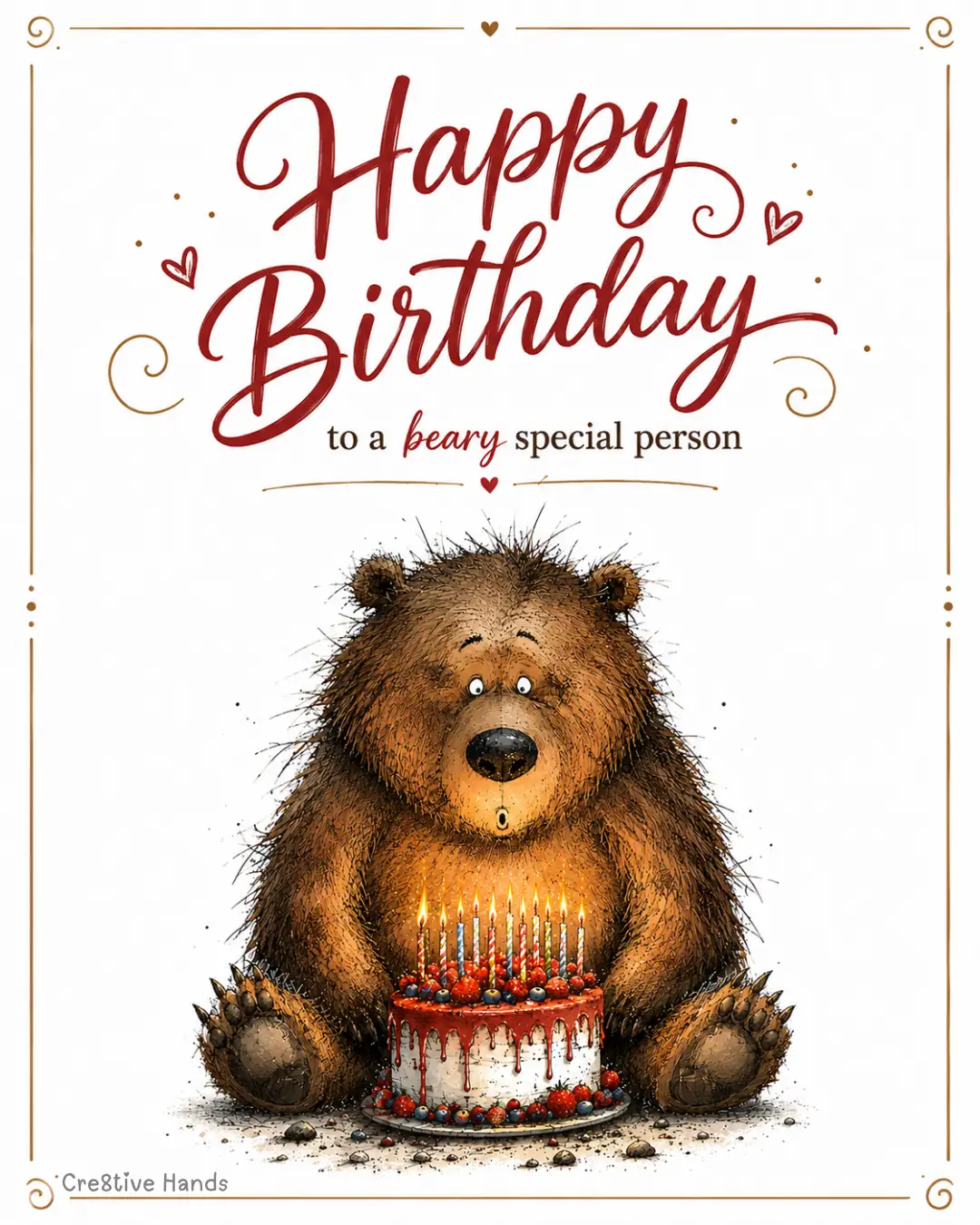 Happy Birthday to a Beary Special Person Poster