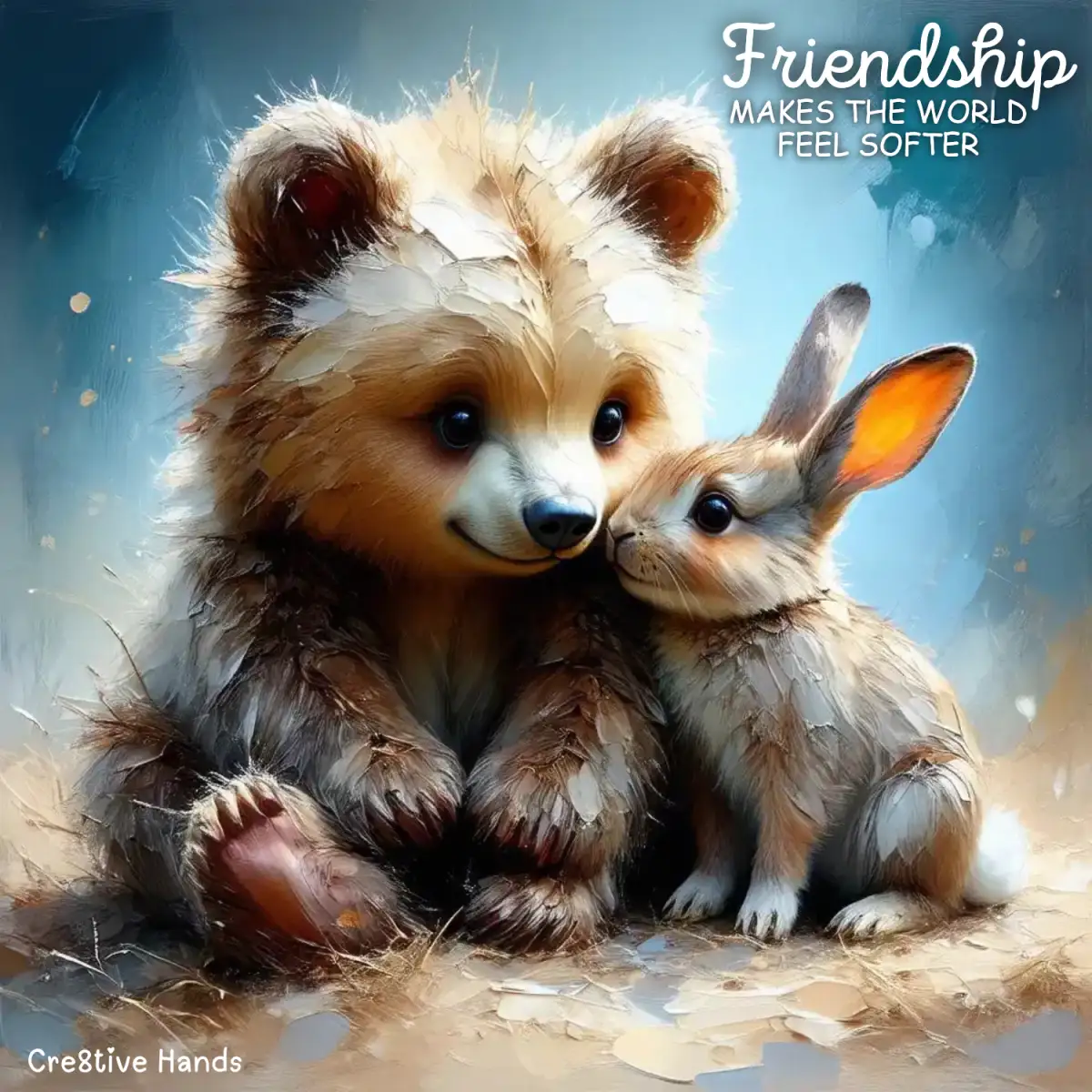 Friendship Bear and Bunny Poster